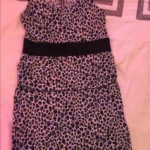  MSK Peplum Blue Leopard Dress 